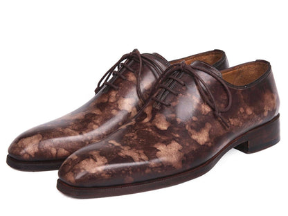 Paul Parkman Camouflage Hand - Painted Wholecut Oxfords Brown (IdCm37brw) by Paul Parkman – Don't Panic Shoes