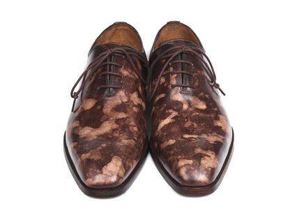Paul Parkman Camouflage Hand - Painted Wholecut Oxfords Brown (IdCm37brw) by Paul Parkman – Don't Panic Shoes
