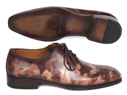 Paul Parkman Camouflage Hand - Painted Wholecut Oxfords Brown (IdCm37brw) by Paul Parkman – Don't Panic Shoes