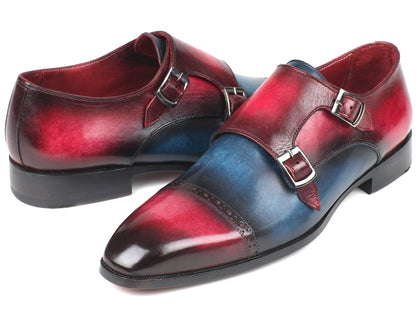 Paul Parkman Captoe Double Monkstraps Blue And Fuxia (Id045bfx81) by Paul Parkman – Don't Panic Shoes