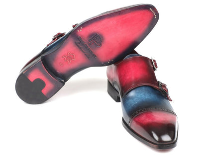 Paul Parkman Captoe Double Monkstraps Blue And Fuxia (Id045bfx81) by Paul Parkman – Don't Panic Shoes