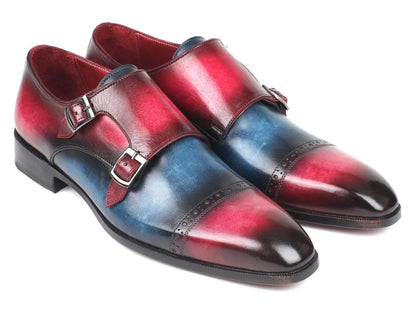 Paul Parkman Captoe Double Monkstraps Blue And Fuxia (Id045bfx81) by Paul Parkman – Don't Panic Shoes