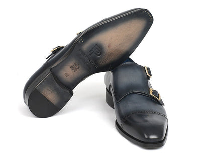 Paul Parkman Captoe Double Monkstraps Navy (Id045nvy62) by Paul Parkman – Don't Panic Shoes