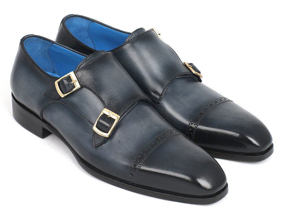 Paul Parkman Captoe Double Monkstraps Navy (Id045nvy62) by Paul Parkman – Don't Panic Shoes