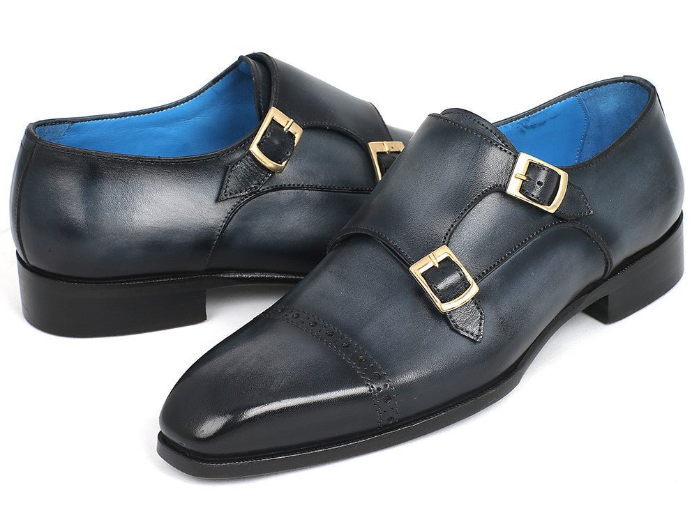 Paul Parkman Captoe Double Monkstraps Navy (Id045nvy62) by Paul Parkman – Don't Panic Shoes