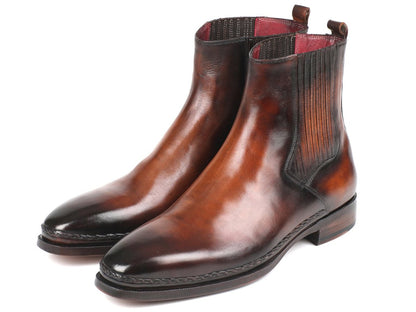 Paul Parkman Chelsea Boots Brown Burnished Leather (IdBt57 - Brw) by Paul Parkman – Don't Panic Shoes