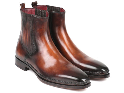 Paul Parkman Chelsea Boots Brown Burnished Leather (IdBt57 - Brw) by Paul Parkman – Don't Panic Shoes