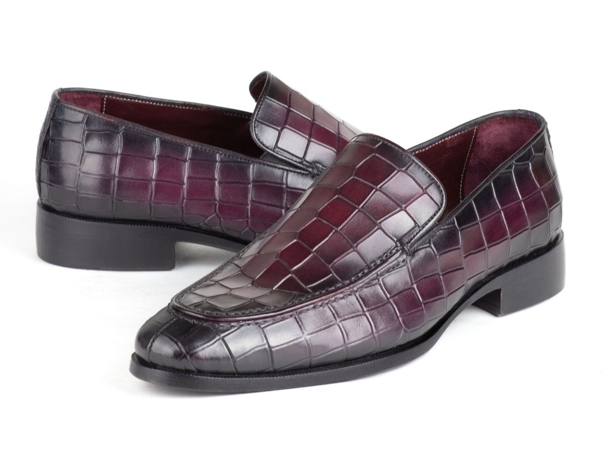 Paul Parkman Croco Textured Leather Loafer Purple (Id7339 - Prp) Shoes by Paul Parkman – Don't Panic Shoes