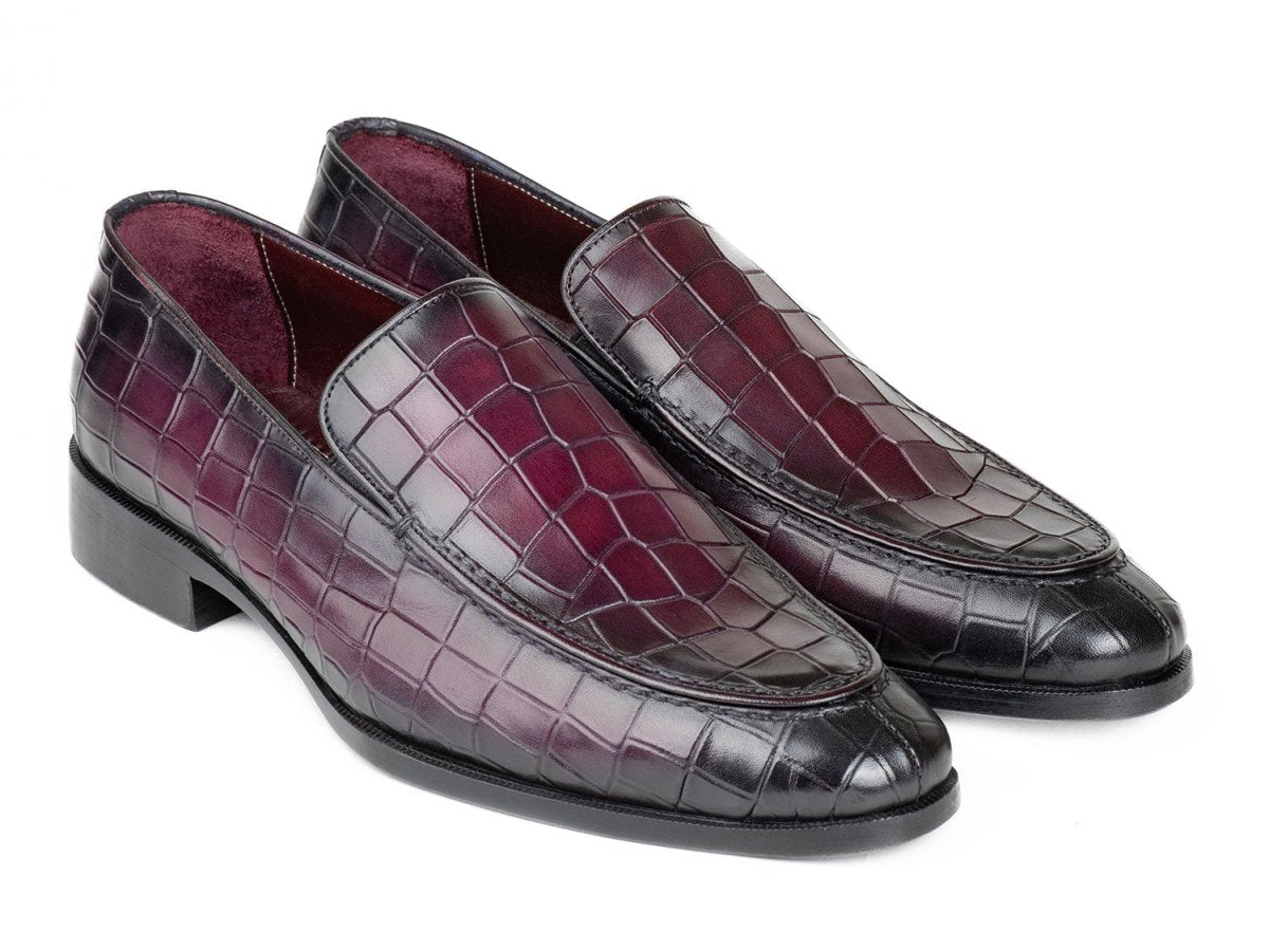 Paul Parkman Croco Textured Leather Loafer Purple (Id7339 - Prp) Shoes by Paul Parkman – Don't Panic Shoes