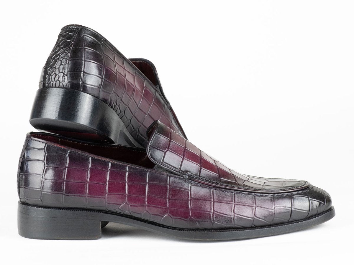 Paul Parkman Croco Textured Leather Loafer Purple (Id7339 - Prp) Shoes by Paul Parkman – Don't Panic Shoes