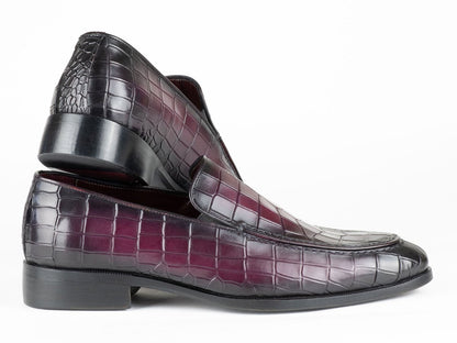 Paul Parkman Croco Textured Leather Loafer Purple (Id7339 - Prp) Shoes by Paul Parkman – Don't Panic Shoes