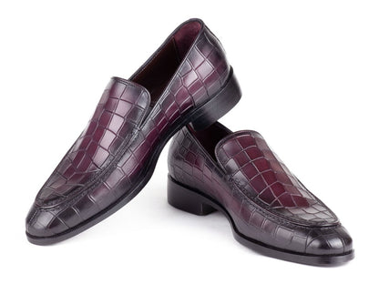 Paul Parkman Croco Textured Leather Loafer Purple (Id7339 - Prp) Shoes by Paul Parkman – Don't Panic Shoes