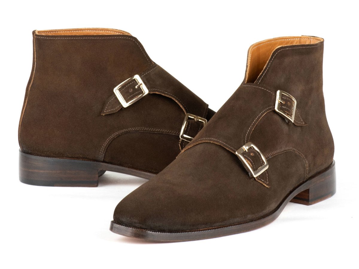 Paul Parkman Double Monkstrap Ankle Boots Brown Suede (Id8154 - Sdb) by Paul Parkman – Don't Panic Shoes