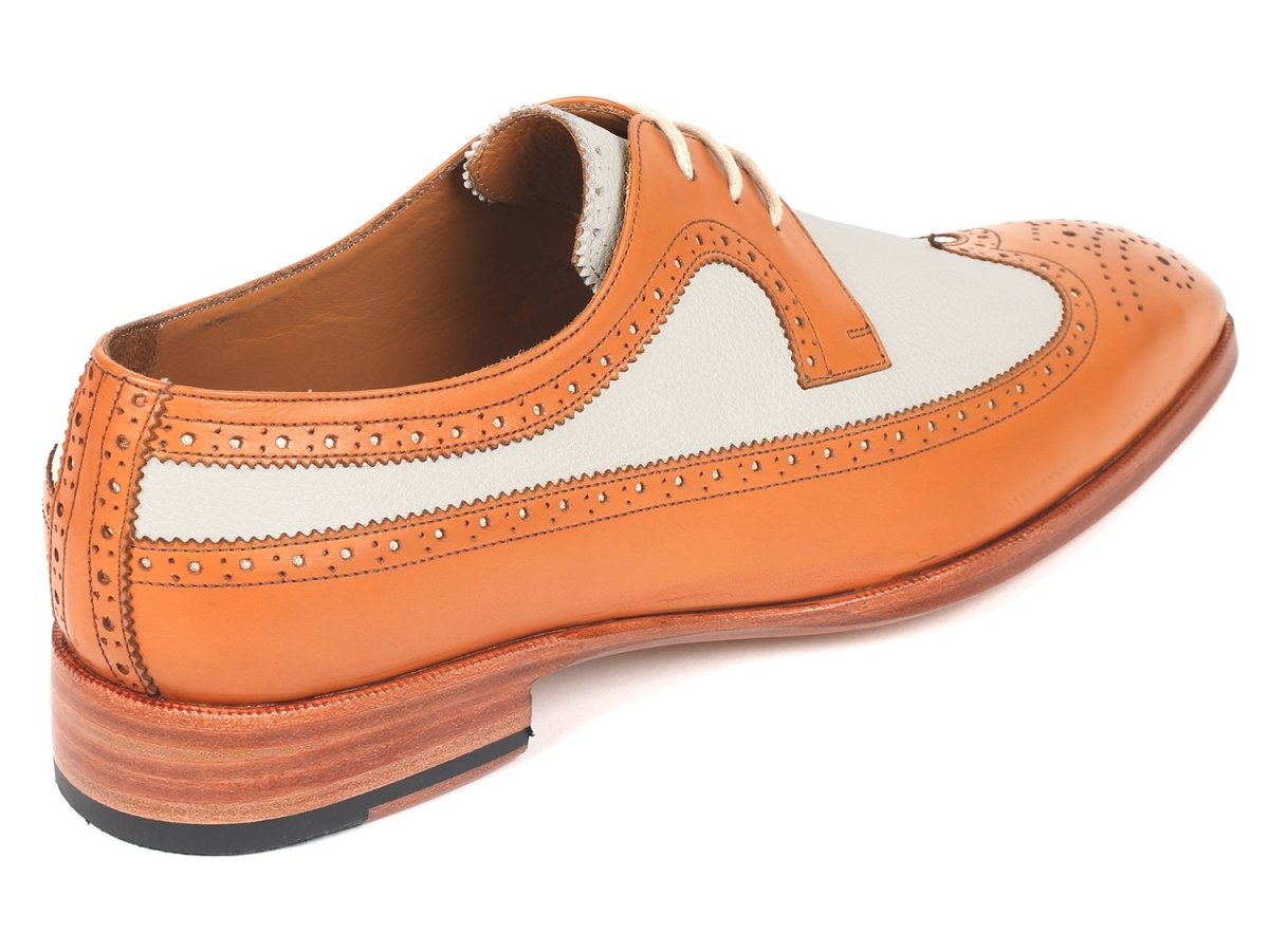 Paul Parkman Dual Tone WIngtip Derby Shoes in Cognac And Cream Shoes by Paul Parkman – Don't Panic Shoes