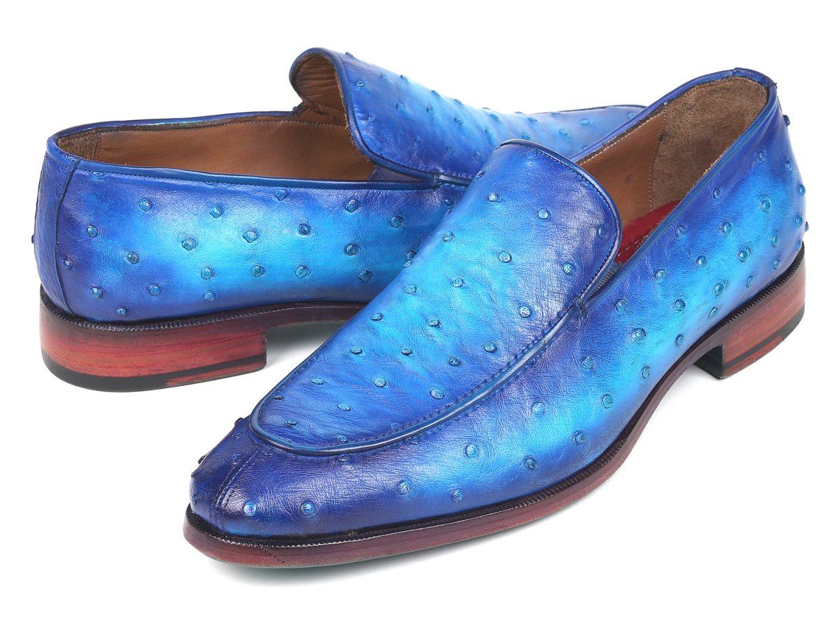 Paul Parkman Genuine Ostrich Loafers Ocean Blue (Id73954 - Blu) Shoes by Paul Parkman – Don't Panic Shoes