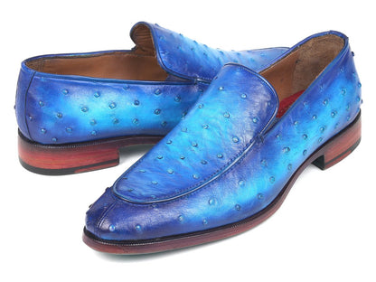 Paul Parkman Genuine Ostrich Loafers Ocean Blue (Id73954 - Blu) Shoes by Paul Parkman – Don't Panic Shoes