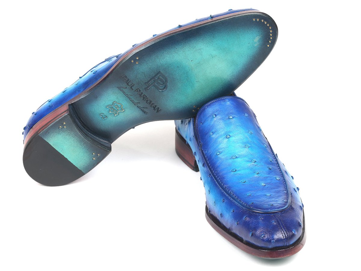 Paul Parkman Genuine Ostrich Loafers Ocean Blue (Id73954 - Blu) Shoes by Paul Parkman – Don't Panic Shoes