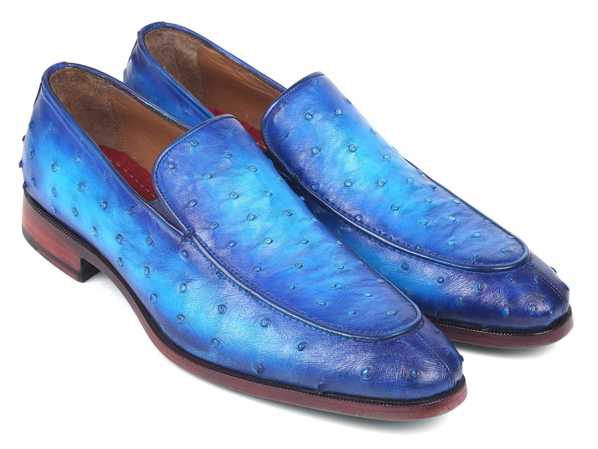 Paul Parkman Genuine Ostrich Loafers Ocean Blue (Id73954 - Blu) Shoes by Paul Parkman – Don't Panic Shoes