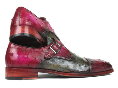 Paul Parkman Genuine Ostrich Monkstraps Green And Purple (Id91z68) Shoes by Paul Parkman – Don't Panic Shoes