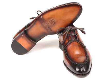 Paul Parkman Ghillie Lacing Brown Burnished Dress Shoes (IdGu567brw) by Paul Parkman – Don't Panic Shoes