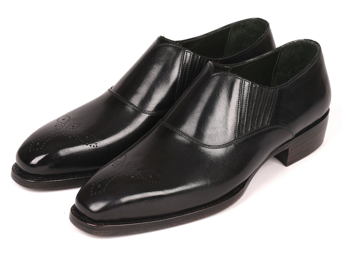 Paul Parkman Goodyear Welted Black Elasticated Loafers (IdGh861tr) by Paul Parkman – Don't Panic Shoes