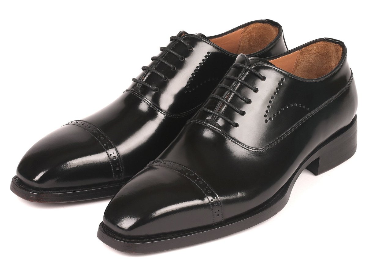 Paul Parkman Goodyear Welted Cap Toe Oxfords Black Polished Leather (Id056blk84) by Paul Parkman – Don't Panic Shoes
