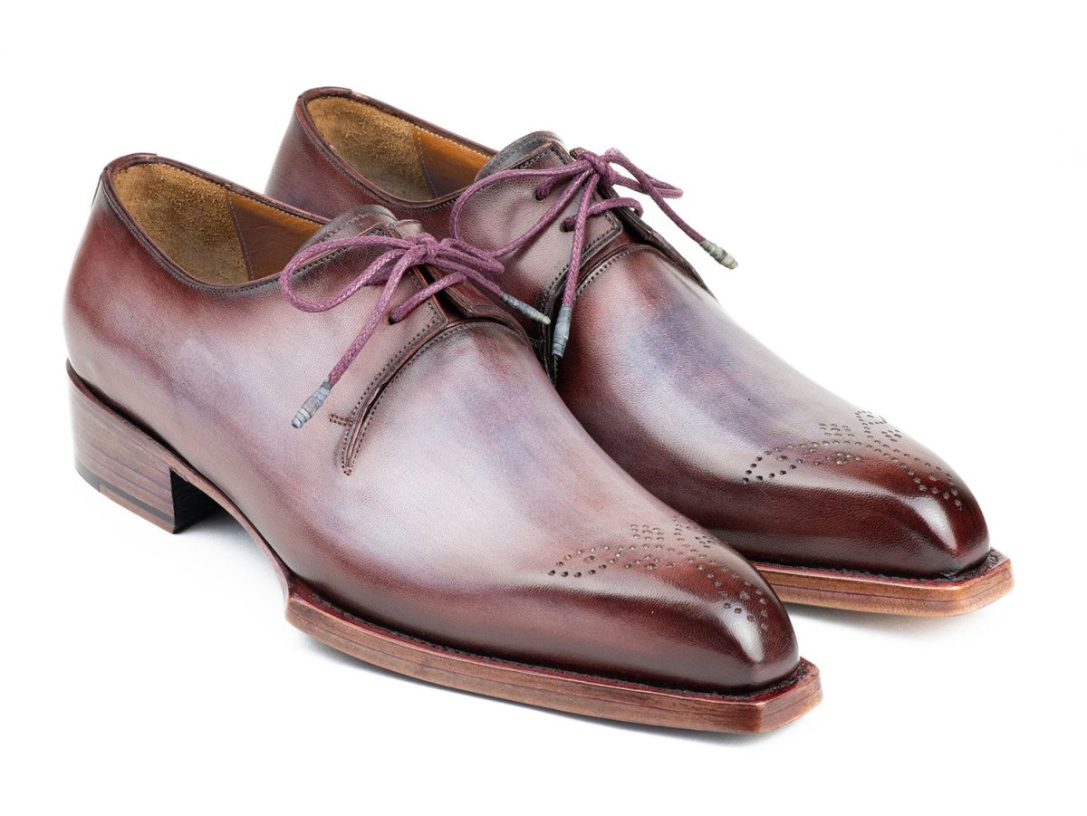 Paul Parkman Goodyear Welted Derby Shoes Ice Blue And Bordeaux (Id468g61) by Paul Parkman – Don't Panic Shoes