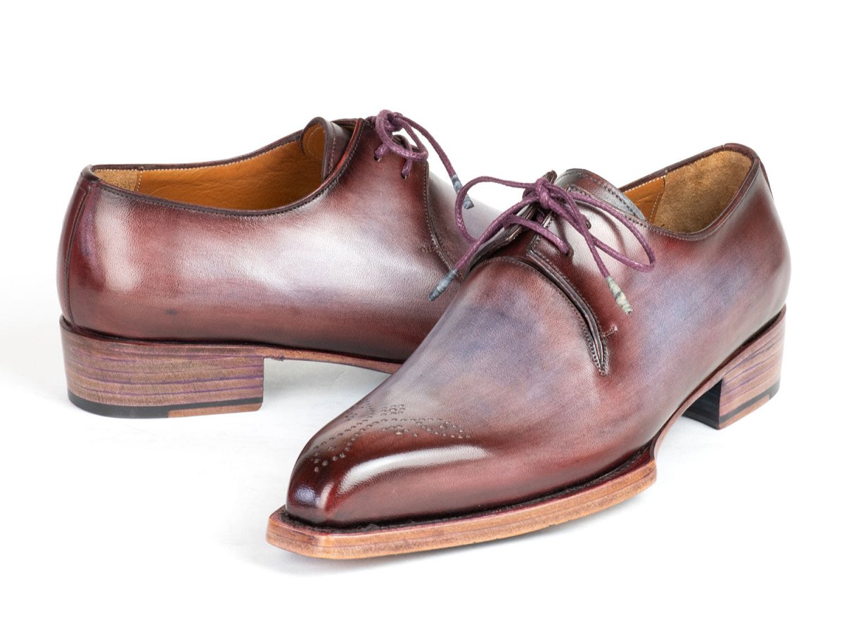 Paul Parkman Goodyear Welted Derby Shoes Ice Blue And Bordeaux (Id468g61) by Paul Parkman – Don't Panic Shoes