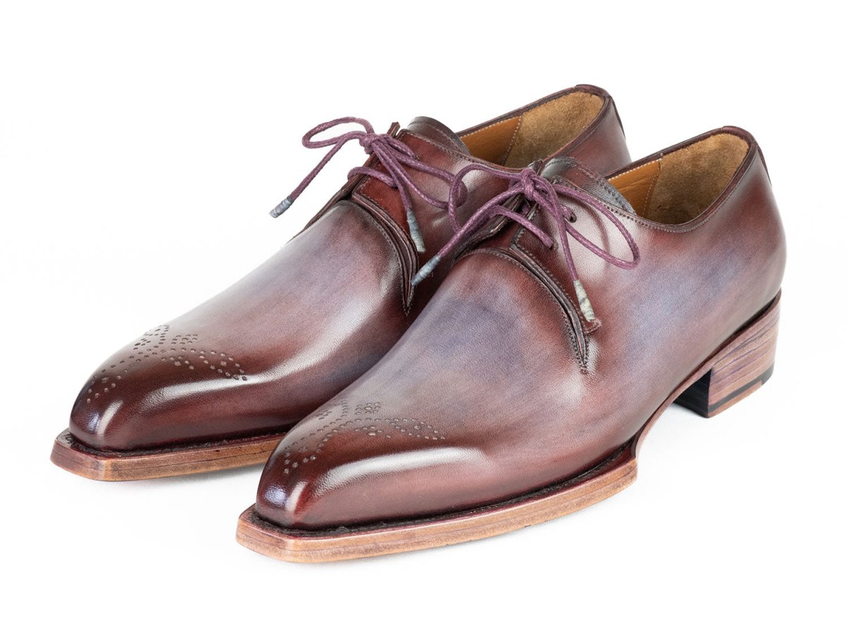Paul Parkman Goodyear Welted Derby Shoes Ice Blue And Bordeaux (Id468g61) by Paul Parkman – Don't Panic Shoes