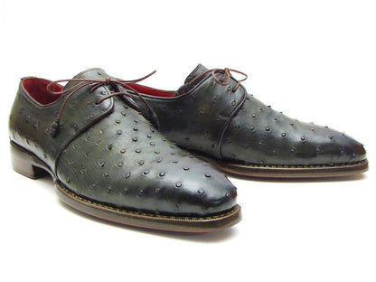 Paul Parkman Goodyear Welted Green Genuine Ostrich Derby Shoes (Id31vl74) Shoes by Paul Parkman – Don't Panic Shoes
