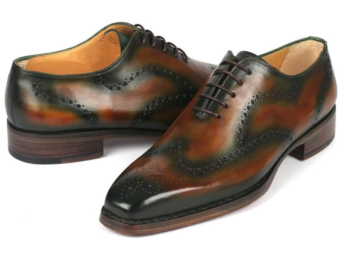Paul Parkman Goodyear Welted Men's Brown And Green Oxford Shoes (Id081 - 036) by Paul Parkman – Don't Panic Shoes