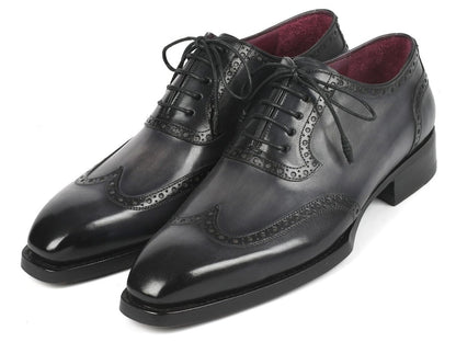 Paul Parkman Goodyear Welted Men's Wingtip Oxfords Black And Gray (Id6819 - Gry) by Paul Parkman – Don't Panic Shoes