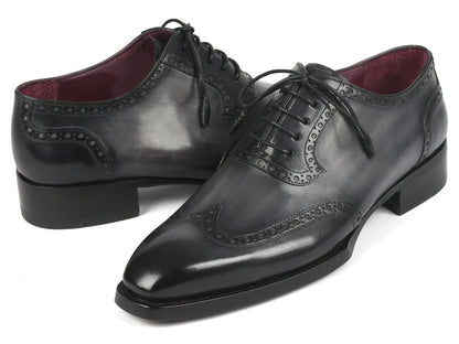 Paul Parkman Goodyear Welted Men's Wingtip Oxfords Black And Gray (Id6819 - Gry) by Paul Parkman – Don't Panic Shoes