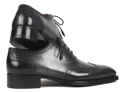 Paul Parkman Goodyear Welted Men's Wingtip Oxfords Black And Gray (Id6819 - Gry) by Paul Parkman – Don't Panic Shoes