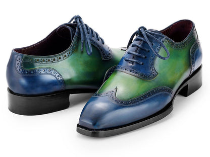 Paul Parkman Goodyear Welted Men's Wingtip Oxfords Blue And Green (Id6819 - Brn) by Paul Parkman – Don't Panic Shoes