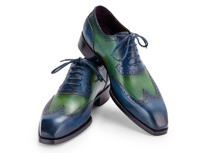 Paul Parkman Goodyear Welted Men's Wingtip Oxfords Blue And Green (Id6819 - Brn) by Paul Parkman – Don't Panic Shoes