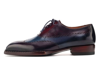 Paul Parkman Goodyear Welted Men's Wingtip Oxfords Bordeaux And Blue (Id81brl94) by Paul Parkman – Don't Panic Shoes