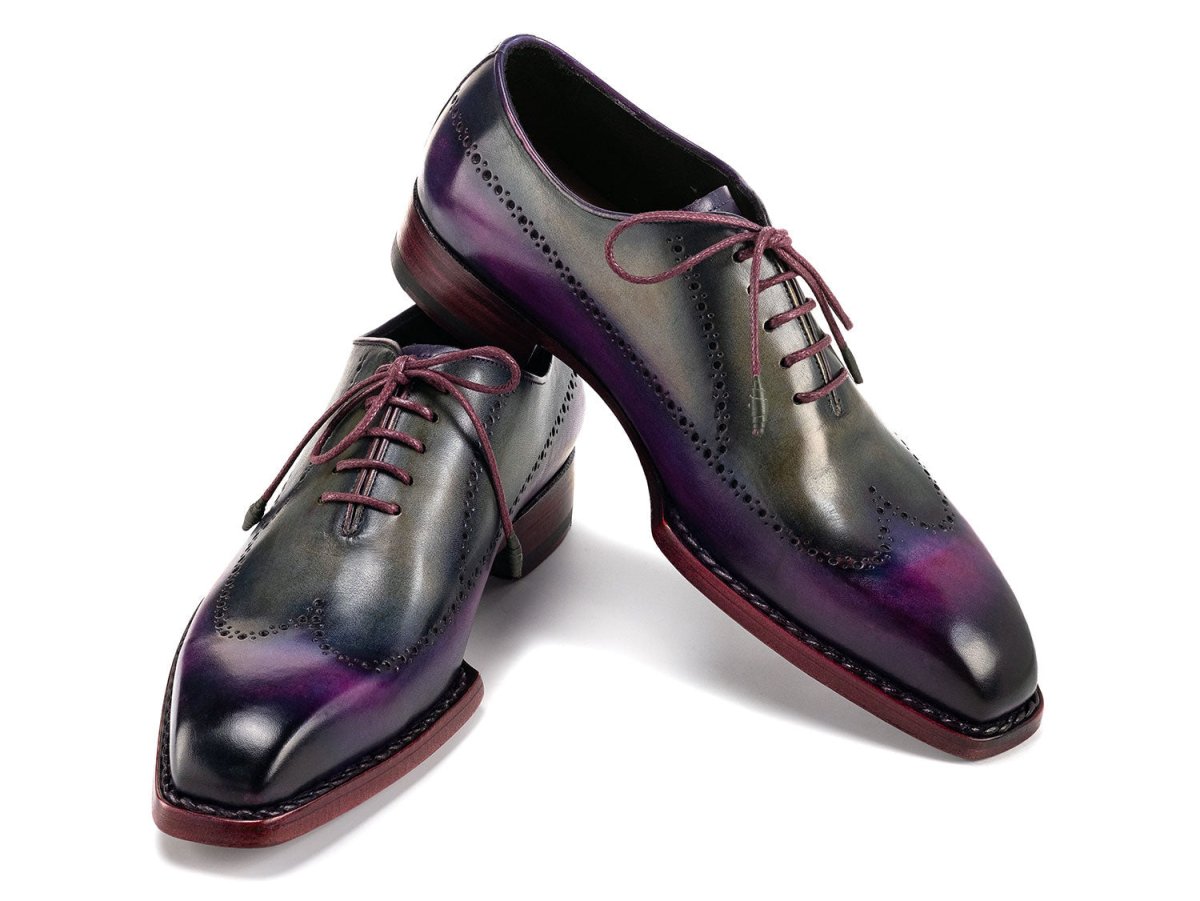 Paul Parkman Goodyear Welted Men's Wingtip Oxfords Purple And Grey (Id81pry73) by Paul Parkman – Don't Panic Shoes