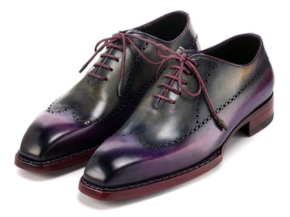 Paul Parkman Goodyear Welted Men's Wingtip Oxfords Purple And Grey (Id81pry73) by Paul Parkman – Don't Panic Shoes