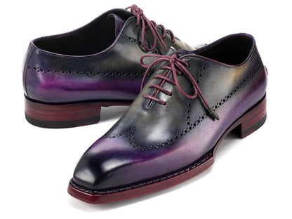Paul Parkman Goodyear Welted Men's Wingtip Oxfords Purple And Grey (Id81pry73) by Paul Parkman – Don't Panic Shoes