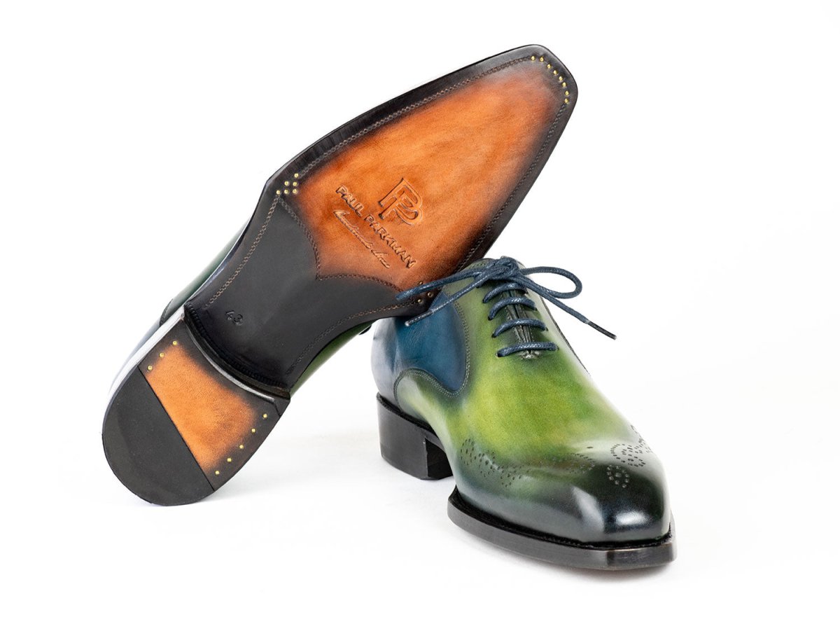 Paul Parkman Goodyear Welted Nched Oxfords Blue And Green (Id5364 - Gbl) by Paul Parkman – Don't Panic Shoes