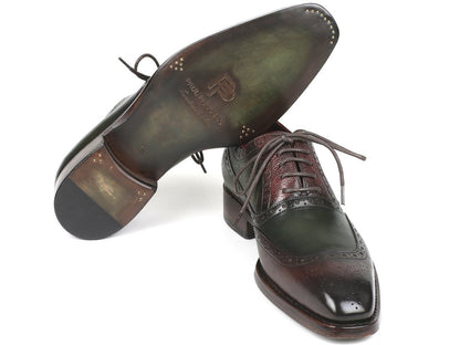 Paul Parkman Goodyear Welted Oxfords Brown And Green (IdBw926gr) by Paul Parkman – Don't Panic Shoes