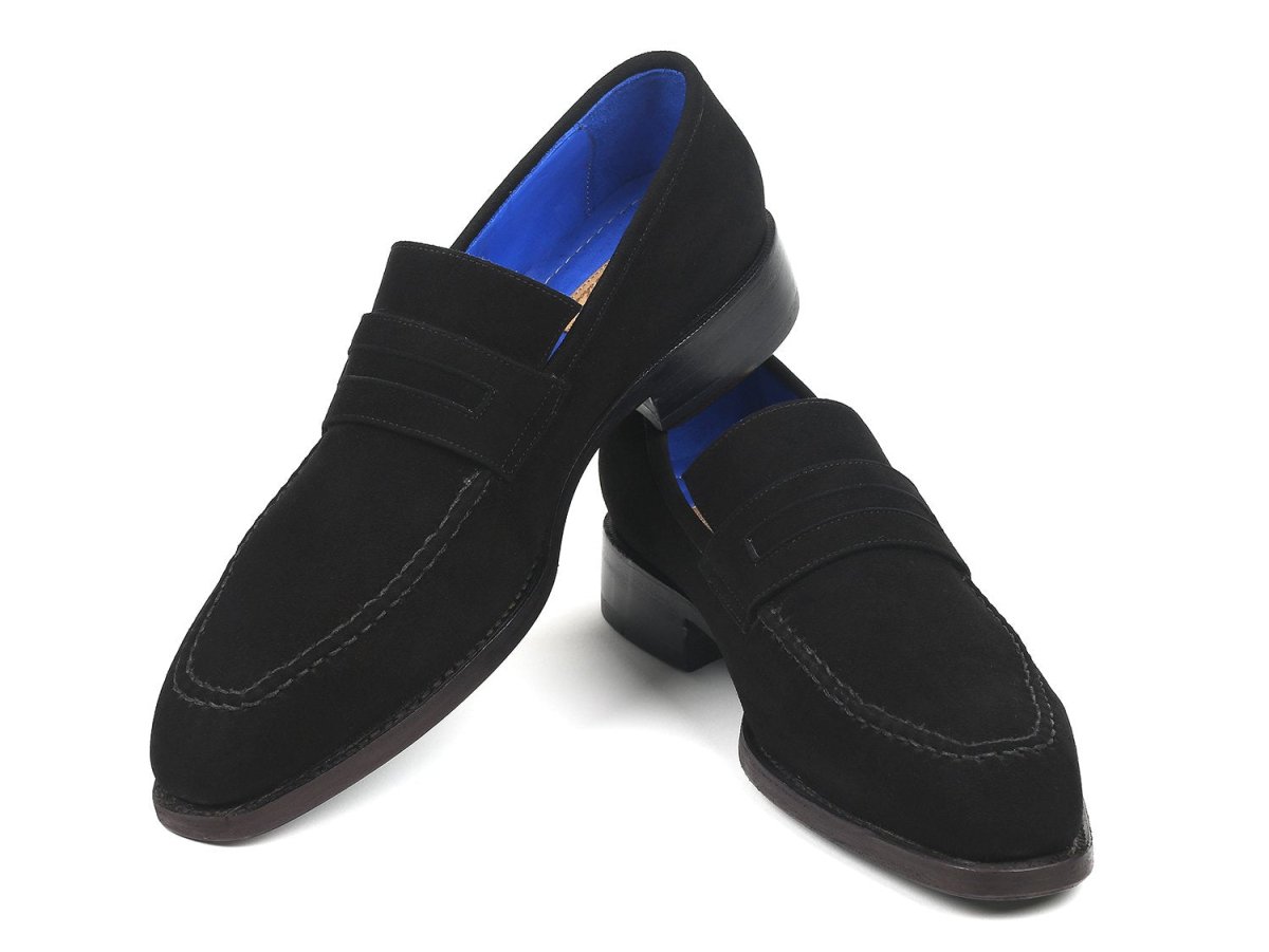 Paul Parkman Goodyear Welted Suede Loafers In Black Shoes by Paul Parkman – Don't Panic Shoes
