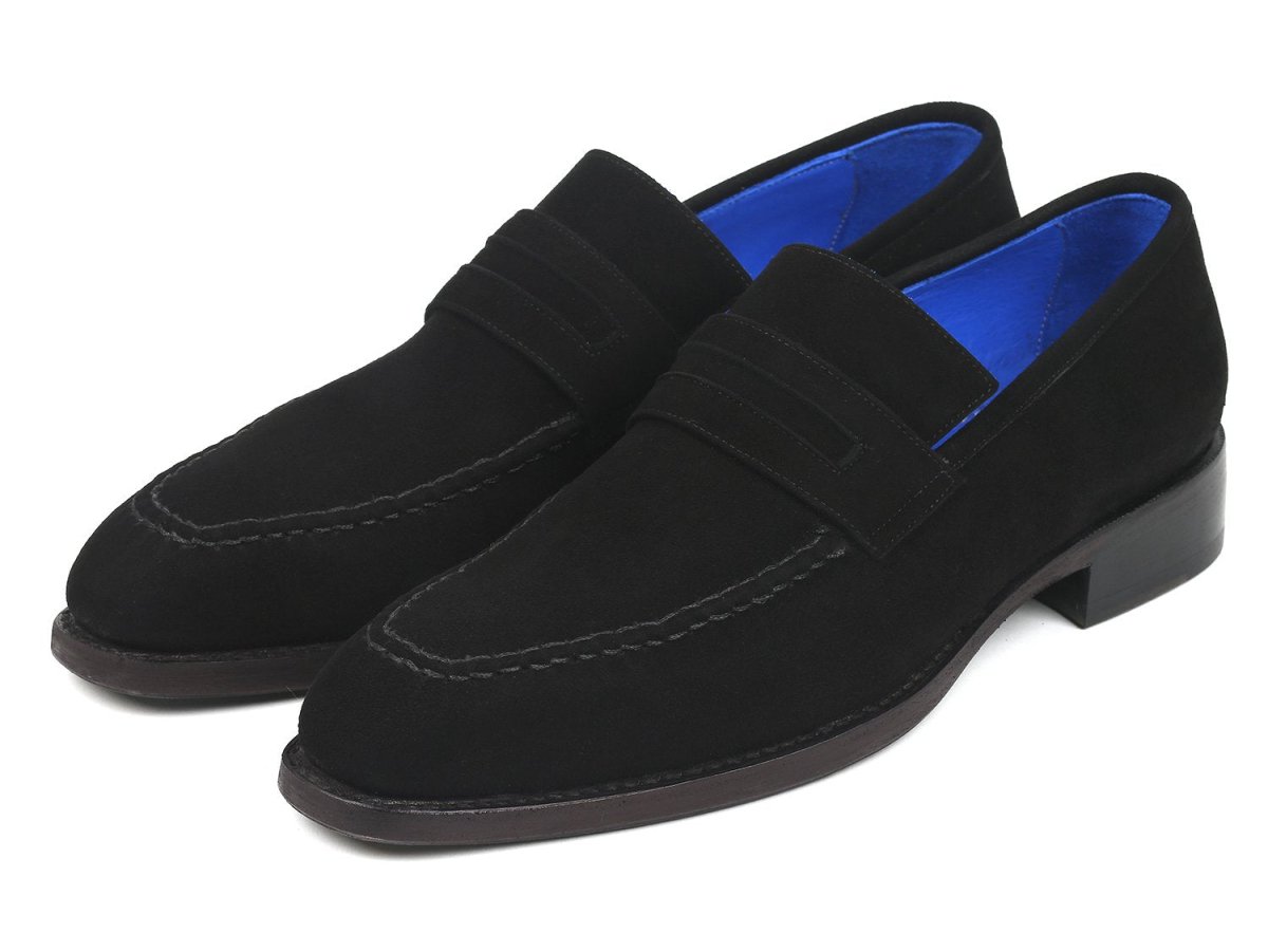 Paul Parkman Goodyear Welted Suede Loafers In Black Shoes by Paul Parkman – Don't Panic Shoes