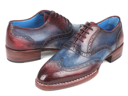 Paul Parkman Goodyear Welted Two Tone Wingtip Oxfords Blue And Bordeaux (Id27ld77) by Paul Parkman – Don't Panic Shoes