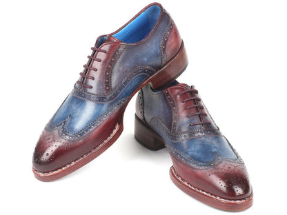 Paul Parkman Goodyear Welted Two Tone Wingtip Oxfords Blue And Bordeaux (Id27ld77) by Paul Parkman – Don't Panic Shoes
