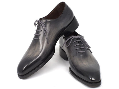Paul Parkman Goodyear Welted Wholecut Gray And Black Hand Painted Oxfords (Id044gry) by Paul Parkman – Don't Panic Shoes