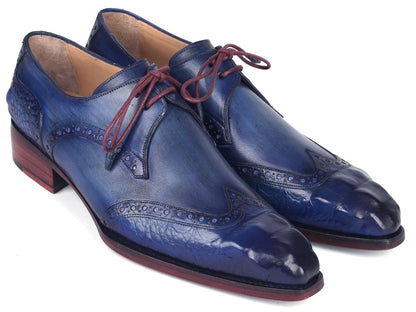 Paul Parkman Goodyear Welted Wingtip Derby Shoes Blue And Navy Shoes by Paul Parkman – Don't Panic Shoes