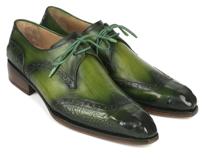 Paul Parkman Goodyear Welted Wingtip Derby Shoes Green Shoes by Paul Parkman – Don't Panic Shoes