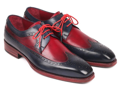 Paul Parkman Goodyear Welted Wingtip Derby Shoes Navy And Bordeaux (Id511n85) by Paul Parkman – Don't Panic Shoes